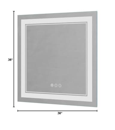 ISTRIPMF 36x36 inch Lighted Bathroom Mirror for Wall,Front Lighted and RGB Backlit LED Bathroom Mirror with Lights,Tempered Glass/Dimmable/Anti-Fog/Square Mirror - Image 8