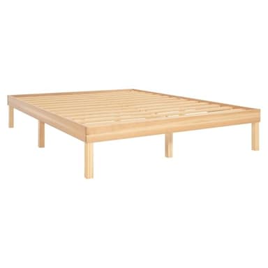 Minimalist Full Solid Pine Wood Bed Frame with Japanese-Inspired Design, 9.7-Inch Underbed Storage No Box Spring Needed, Low-Profile 300 lb Capacity for Serene Durable Living Spaces, Natural - Image 5