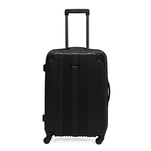 Kenneth Cole REACTION Out of Bounds Lightweight Hardshell 4-Wheel Spinner Luggage, Midnight Black, 24-Inch Checked - Image 1