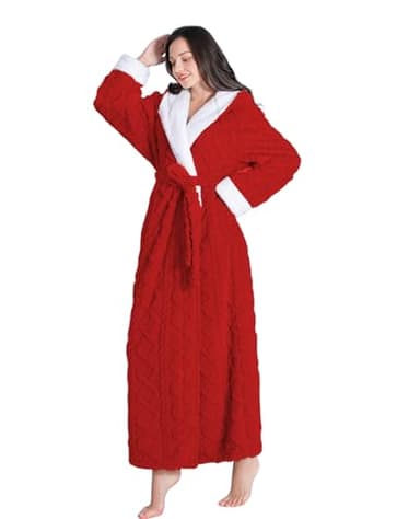 LKG Women's Robes (US, Alpha, Large, Regular, Regular, C-Red) - Image 2