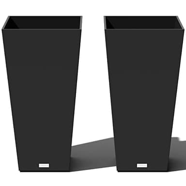 Veradek V-Resin Indoor/Outdoor Taper Planter, Set of 2 (30 inch, Black) - Image 1