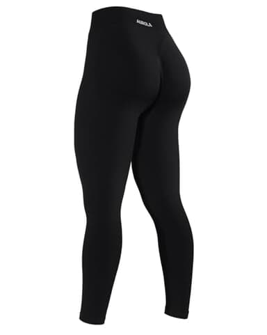 AUROLA Influence Workout Leggings for Women, Seamless Compression Tummy Control Leggings Mid Rise Yoga Pants,Black,S - Image 1