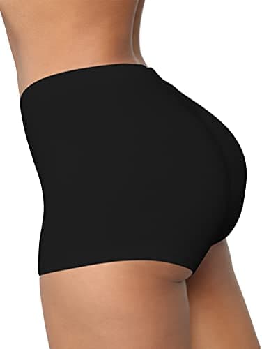 BORIFLORS Women's Sexy Workout Gym Biker Elastic Waist Booty Shorts, Medium,Black - Image 2