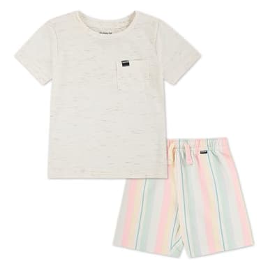 Hurley Soft Basic Cloud Slub T-Shirt and Shorts 2-Piece Outfit Set - Image 1