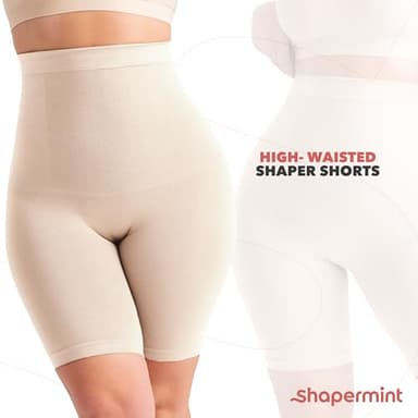 SHAPERMINT Shapewear for Women - High-Waisted Shapewear Tummy Control Shorts, Faja Body Shaper, Underwear for Women Nude - Image 7