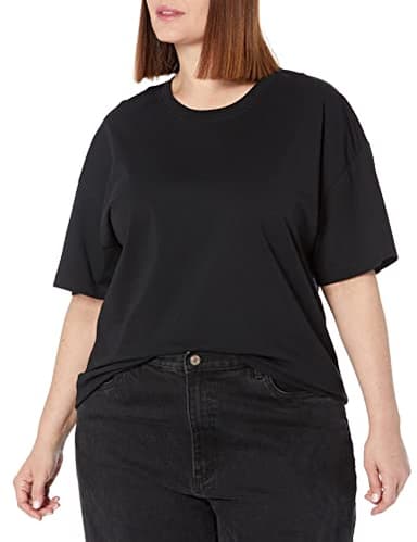 The Drop Women's Lydia Loose Short Sleeve Drop Shoulder Jersey T-Shirt, Black, L - Image 4