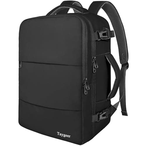 Taygeer Travel Laptop Backpack for Men Women, Airplane Approved Travel Backpack Suitcase with Usb Charging Port, Lightweight College 35l Luggage Bag 15.6inch Laptop Mochila Gifts for Business,Black - Image 1