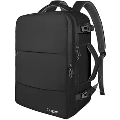 Taygeer Travel Laptop Backpack for Men Women, Airplane Approved Travel Backpack Suitcase with Usb Charging Port, Lightweight College 35l Luggage Bag 15.6inch Laptop Mochila Gifts for Business,Black - Image 1