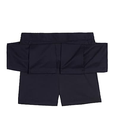 Nautica Girl's School Uniform Pleated Pull-on Scooter Skirt With Undershorts, Knit Waistband, Navy, 10 - Image 2