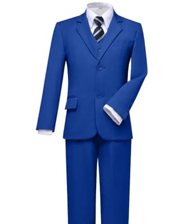 Boys Suit,Kids Slim Fit Dress Clothes Ring Bearer Outfit for Wedding Royal Blue Size 5 - Image 5