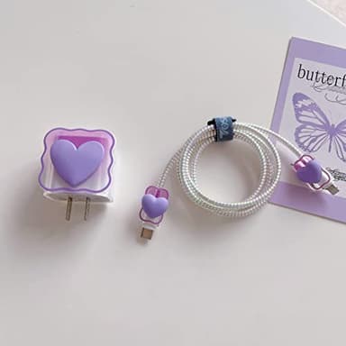 Cute DIY Cable Protector, Compatible for iPhone 20W USB-C Power Adapter and Lightning Cable - Image 4