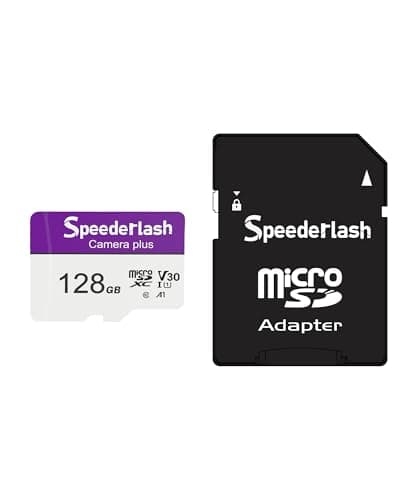 Micro SDXC Memory Card 128GB-Speederlash Camera Plus TF Card with Adapter, Up to 90MB/s Read Speed, 4K UHD&5K Video Support, U1, V30, A1 Rated, Waterproof, for Security Camera, Dashcam - Image 1