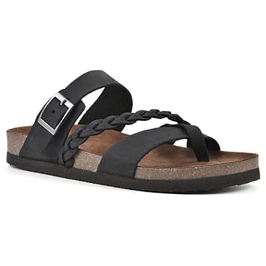 WHITE MOUNTAIN Shoes Hazy Footbed Sandal, Black/Nubuck, 10 M - Image 1