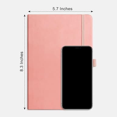 RETTACY Blank Journal Notebook, 2-Pack, 192 Pages per Pack, A5 Medium Size (5.7'' x 8.3''), Leather Hardcover, 100 GSM Thick Paper, for Sketching, Drawing, Painting (Black & Pink) - Image 8