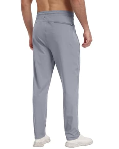3 Pack Mens Athletic Sweatpants with Zipper Pockets,Workout Gym Joggers Pants for Men Running Jogging Pants-BlackDark GrayLight Gray-L - Image 4
