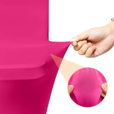 2 Pack 6 Feet Fuchsia Spandex Tablecloth for Rectangular Tables, Fitted & Stretch, Washable, Wrinkle Resistant, Perfect for Event, Wedding, Party, Banquet, Cocktail, Festival, and Table Protector - Image 4