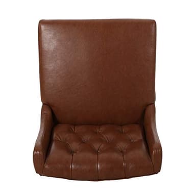 Christopher Knight Home Spencer Contemporary Wingback Barstools (Set of 2), Cognac Brown and Espresso, Faux Leather - Image 8