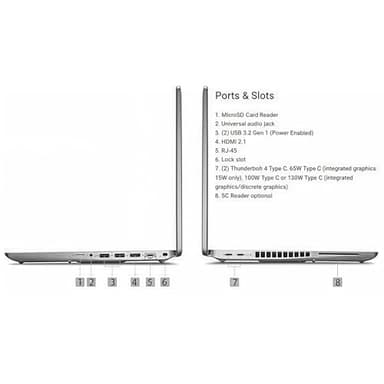 Dell Precision 3551 15.6" Notebook FHD (1920x1080) Workstation Laptop, Intel Core i7-10850H, NVIDIA Quadro P620 4GB, 16GB RAM, 512GB SSD, Thunderbolt, HDMI, RJ-45, Win10 Pro (Renewed) - Image 6