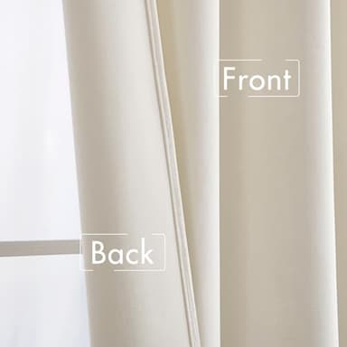MIULEE Velvet Curtains 84 inches - Luxury Curtains for Bedroom Living Room Thermal Insulated Super Soft Room Darkening Window Drapes Rod Pocket & Back Tab, Ivory, W52 x L84 inches, 2 Panels - Image 6