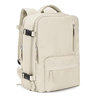 VGCUB Large Travel Work Business Backpack Carry on flight Approved 17 Inch Laptop Backpack for Women Men with Laptop Compartment Mochila de Viaje,Beige - Image 1