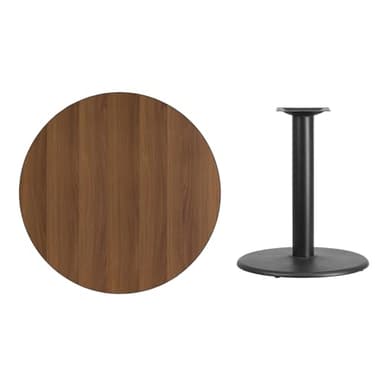 Flash Furniture Graniss 36'' Round Walnut Laminate Table Top with 24'' Round Table Height Base - Image 4