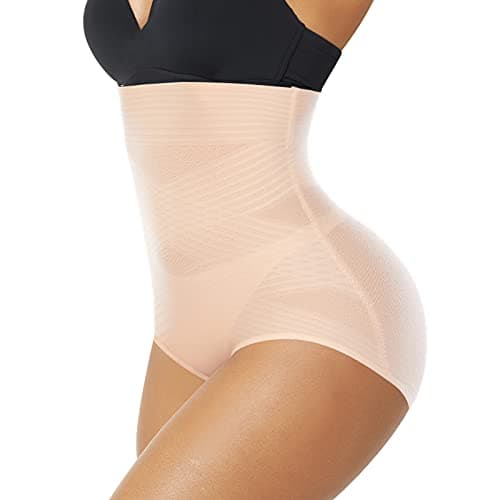 Tummy Control Shapewear Panties for Women High Waisted Body Shaper Slimming Shapewear Underwear Girdle Panty(Beige-no roll,X-Large) - Image 1