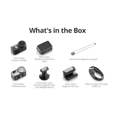 DJI Osmo Nano Standard Combo (128GB) - Small 4K/60fps Vlogging Camera with a 1/1.3″ Sensor, 143° Wide FOV Video, 200-Min Recording, Swift Content Transfer, Magnetic POV Cam 4K for Sports, Vlog - Image 9