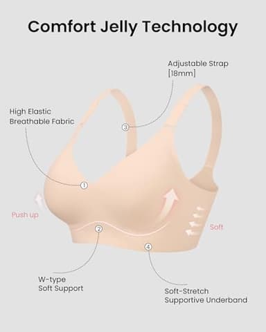 HORISUN Seamless Bras for Women Comfortable Push Up Bra No Underwire(Nude L) - Image 5