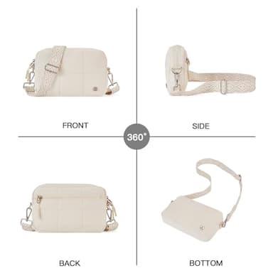Telena Crossbody Bags for Women Crossbody Purse Lightweight Puffer Shoulder Bag for Travel Beige - Image 6