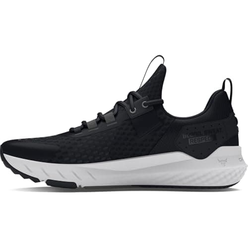 Under Armour Men's Project Rock Blood Sweat Respect 4, (001) Black/Castlerock/White, 10.5, US - Image 1