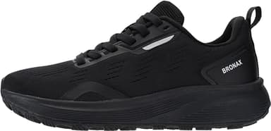 BRONAX Wide Shoes for Women Tennis Running Lightweight Size 7w Female Training Athletics Comfortable Lace up Pregnant Maternity Wide Toe Box Sneakers for Ladies All Black 38 - Image 5