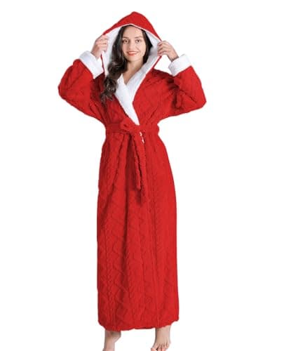 LKG Women's Robes (US, Alpha, Large, Regular, Regular, C-Red) - Image 1