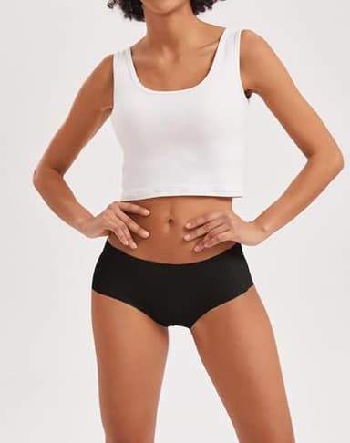 INNERSY Women's Seamless No Show Hipster Panties Invisible Light Underwear 3-Pack(3 Black,Medium) - Image 2