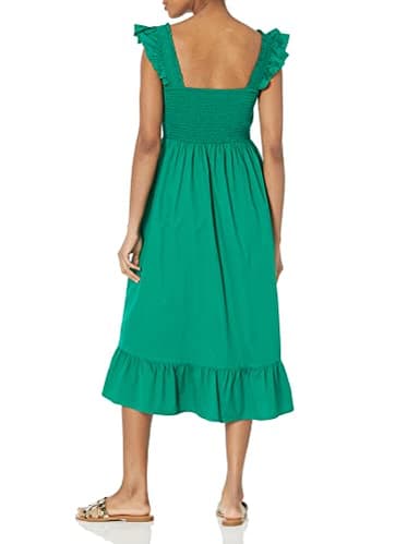 The Drop Women's Kimi Ruffled Shoulder Smocked Midi Dress, Ultramarine Green, 2X, Plus Size - Image 2