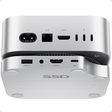 PULWTOP Mac mini M4 Dock with 4TB M.2 SSD Enclosure (SSD NOT Included), Mac mini M4/ M4 Pro Hub Stand with HDMI 4K@60Hz, 2024 MacMini USB C Hub Accessories, 3 USB A 2.0, SD/TF, 3.5mm Audio - Image 1