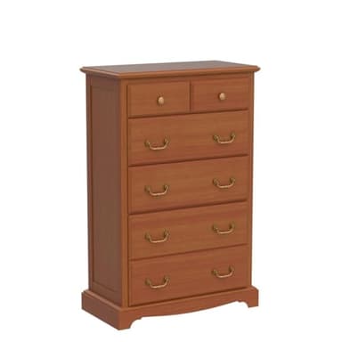 T4TREAM 6 Drawers Dresser Chests for Bedroom, 48" Tall Rustic Chset of Drawers, Wood Dressers Organizer for Bedroom, Living Room,Hallway, Cherry - Image 4