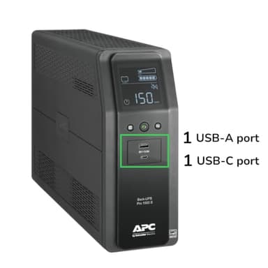 APC UPS 1500VA Sine Wave UPS Battery Backup, BR1500MS2 Backup Battery Power Supply, AVR, 10 Outlets, (2) USB Charger Ports - Image 2