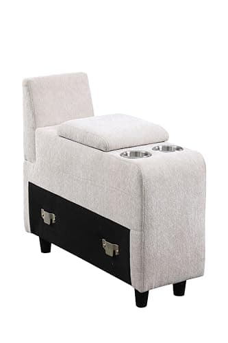 YOPTO 127" L-Shaped Sectional Couch with Movable Ottoman & 6 Throw Pillows,7 Seat Chenille Upholstered Sofa W/2 Cup Holder,USB Port & Hidden Storage Box,DIY Combination,for Living Room,Apartment,Beige - Image 13