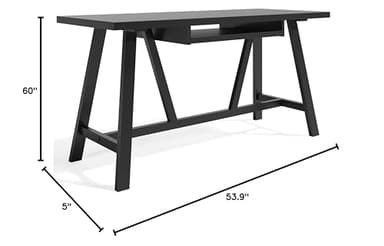 SIMPLIHOME Dylan SOLID WOOD Industrial 60 inch Wide Writing Office Desk in Black for the Office Desk, Writing Table, Workstation and Study Table - Image 9