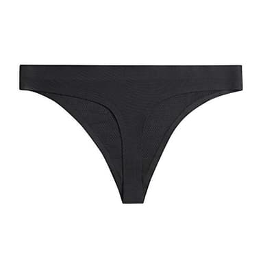 Black No Show Underwear Thongs for Women,Seamless Ladies Thong,Invisible No Line Breathable Comfortable Panties,Soft Gym Workout Undies Underpants for Woman, Athletic Running Wide Gusset Tangas,5-Pack - Image 7