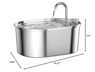 Cat Water Fountain Stainless Steel: 108oz/3,2L Pet Water Fountain - Water Fountain for Cats Inside with Quiet Pump - Dishwasher Safe Cat Fountains - Suitable for a Variety of Pets - SOOFPET - Image 9