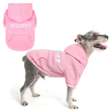 SCENEREAL Security Dog Hoodie Sweater for Large Medium Small Dogs, Embroidered Dog Clothes with Hat Pockets and Leash Hole, Soft Warm Fleece Pets Cold Weather Halloween Costumes for Boys Girls - Image 1