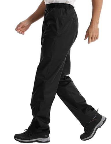 iCreek Men's Rain Pants Waterproof Over Pants Windproof Lightweight Hiking Pants Work Rain Outdoor for Golf, Fishing (Black, Large/30 Inseam) - Image 2