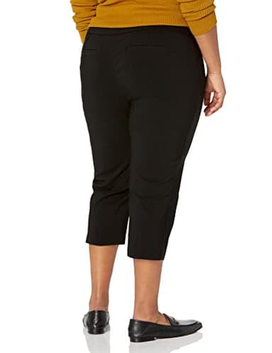 Briggs New York Womens Plus-Size Pull On Capri Pocket Casual Pants, Black, 20 Plus - Image 2
