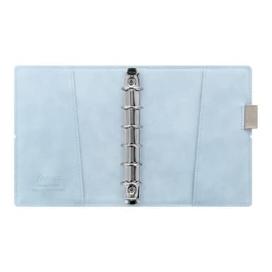 Filofax Domino Soft Organizer, Pocket Size, Pale Blue - Smooth, Leather-Look, Grain Effect, Tactile, Six Rings, Week-to-View Calendar Diary, Multilingual, 2025 (C022582-25) - Image 2