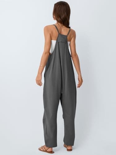 AUTOMET Jumpsuits for Women Casual Summer Outfits Rompers Comfy Beach Vacation Trendy Overalls Jumpers Fashion Clothes 2025 DarkGrey M - Image 4