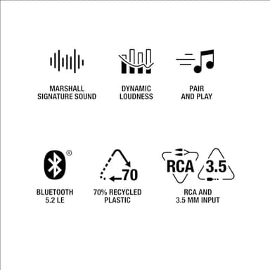 Marshall Stanmore III Bluetooth Home Speaker - Loud Stereo Sound with Bass and Treble Controls | Plug-in Powered | Record Player Compatible | RCA and 3.5 mm Aux Inputs - Cream - Image 10