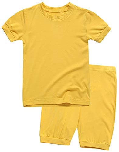 VAENAIT BABY Infant Toddler Kids Short Sleepwear Pajamas 2pcs Set Short Colorful Mustard XXS - Image 1