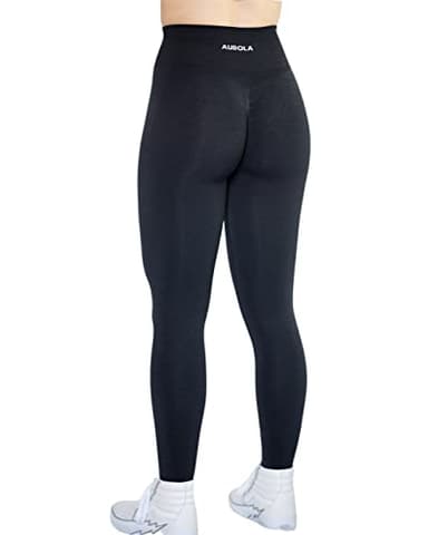 Workout Legging for Women Seamless Scrunch Yoga Pants 7/8 Tummy Control Running for Fitness Sport Active Ankle Legging-25'' (S, Black) - Image 7
