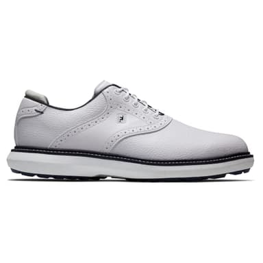 FootJoy Men's Traditions Spikeless Previous Season Style Golf Shoe, White/White/Navy, 10 - Image 2